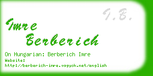 imre berberich business card